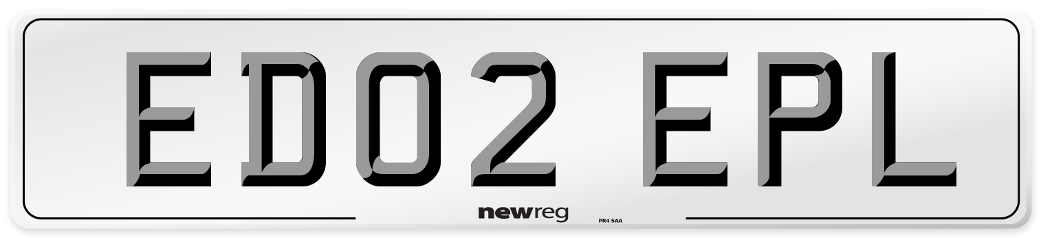 ED02 EPL Number Plate from New Reg